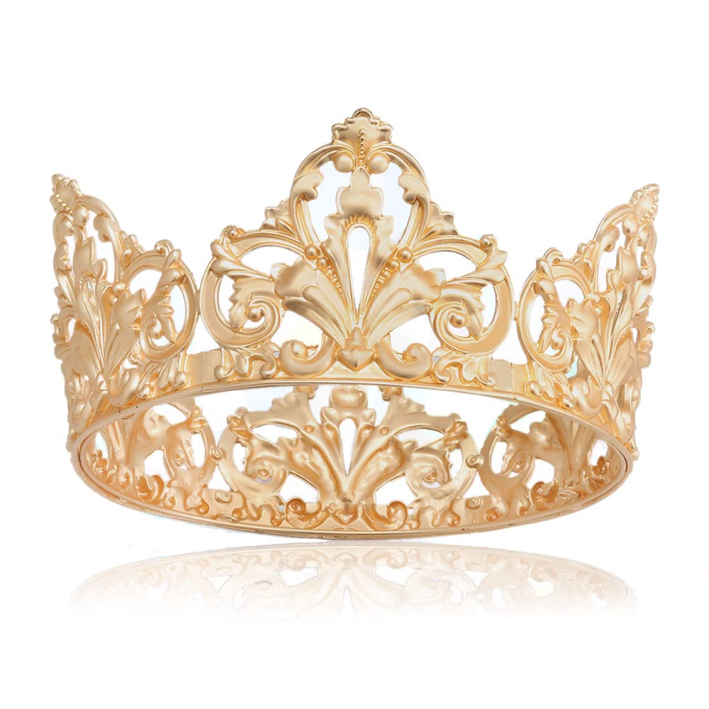 Royal Alloy King & Queen Wedding Tiara Headbands – Elegant Full Round Crown for Princess, Prom, Birthday Party & Special Events | Perfect for Brides, Bridesmaids, Pageants & Costume Parties