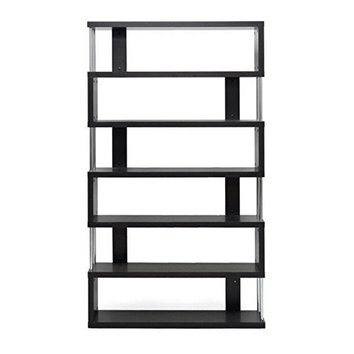 Allora 6-Shelf Modern Bookcase in Dark Brown - Sturdy Wooden Bookshelf for Living Room, Bedroom & Office Storage - Perfect for Organizing Books, Decor & Essentials