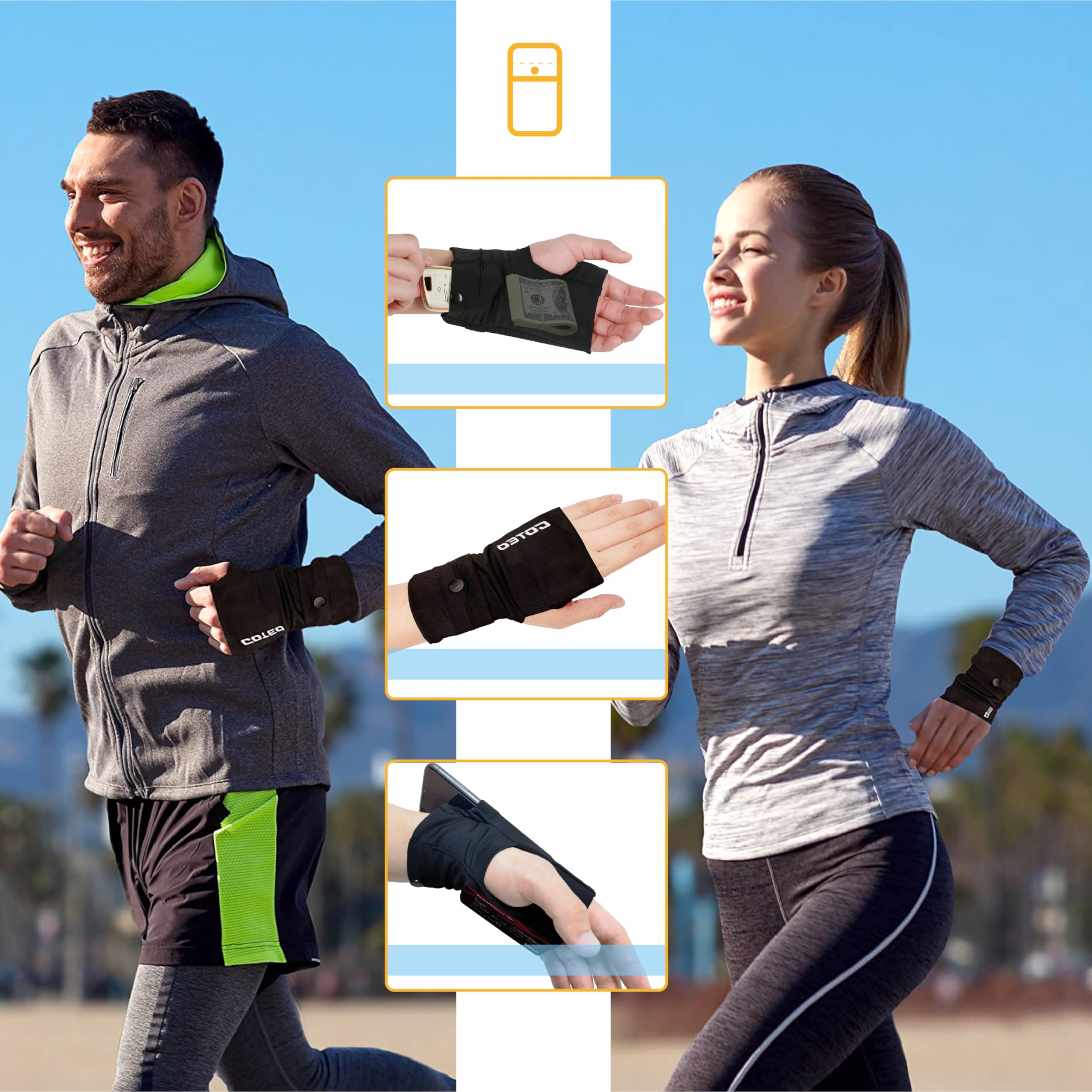 Running Armband for iPhone - Adjustable Phone Holder Wristband Pouch for Workout, Walking & Hiking - Grey Large (Right Arm) | Secure Hands-Free Fitness Accessory for Jogging, Gym & Outdoor Activities