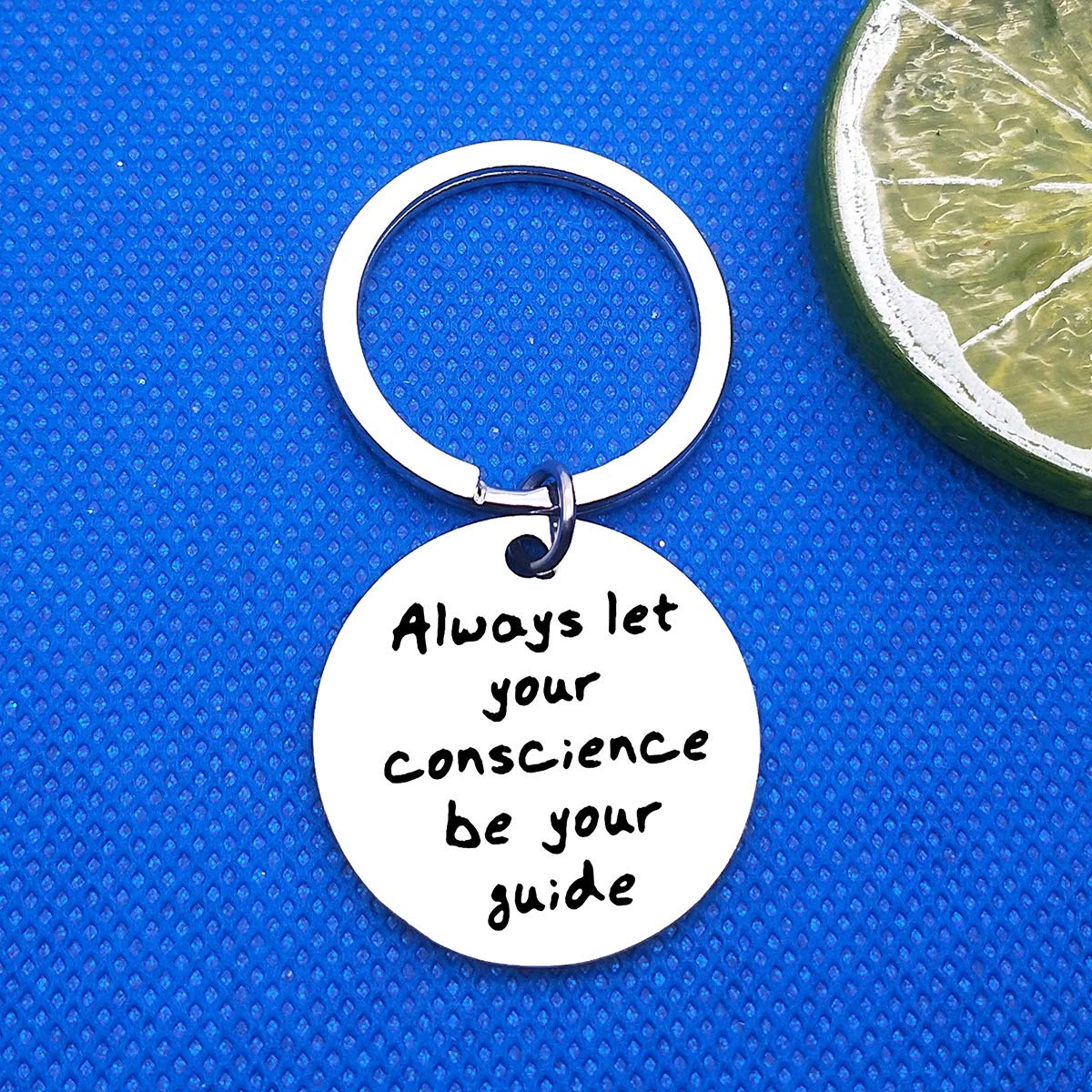 Jiminy Cricket Quote Keychain - Motivational Gifts for Women & Men - Inspirational Encouragement Gifts for Christmas, Thanksgiving - 'Always Let Your Conscience Be Your Guide' - Perfect for Daily Reminder, Office Decor, Backpack Accessory & Thoughtful Present