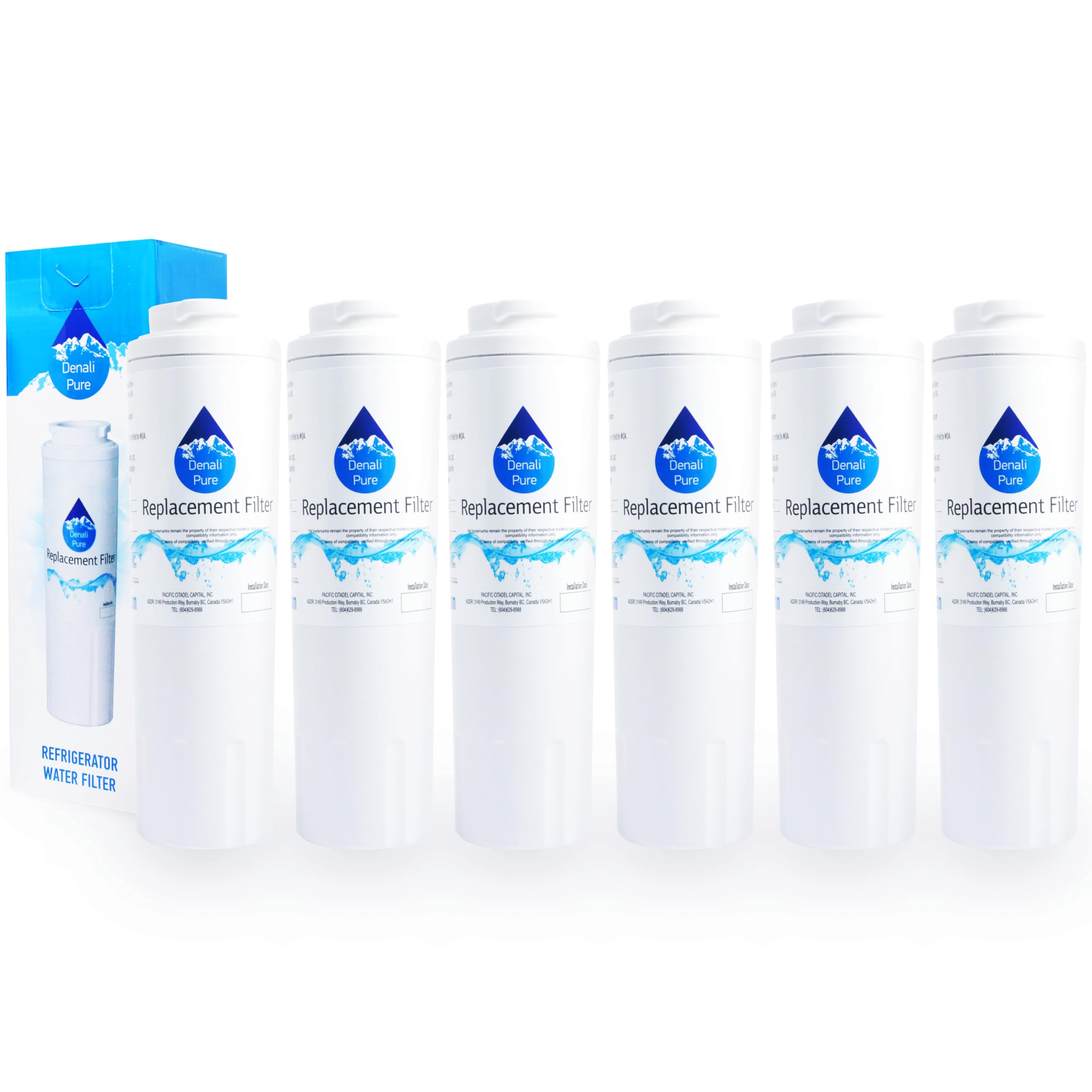 6-Pack MFC2061HEB Refrigerator Water Filter Replacement - Compatible with Maytag UKF8001 Fridge Filter Cartridge | Clean & Fresh Drinking Water for Home, Office & RV Use