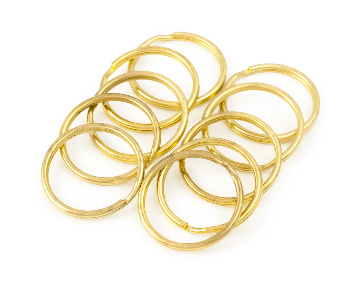Gold Color 32mm Split Key Rings for Jewelry Making - Pack of 10 | DIY Craft Supplies, Keychains & Bag Accessories