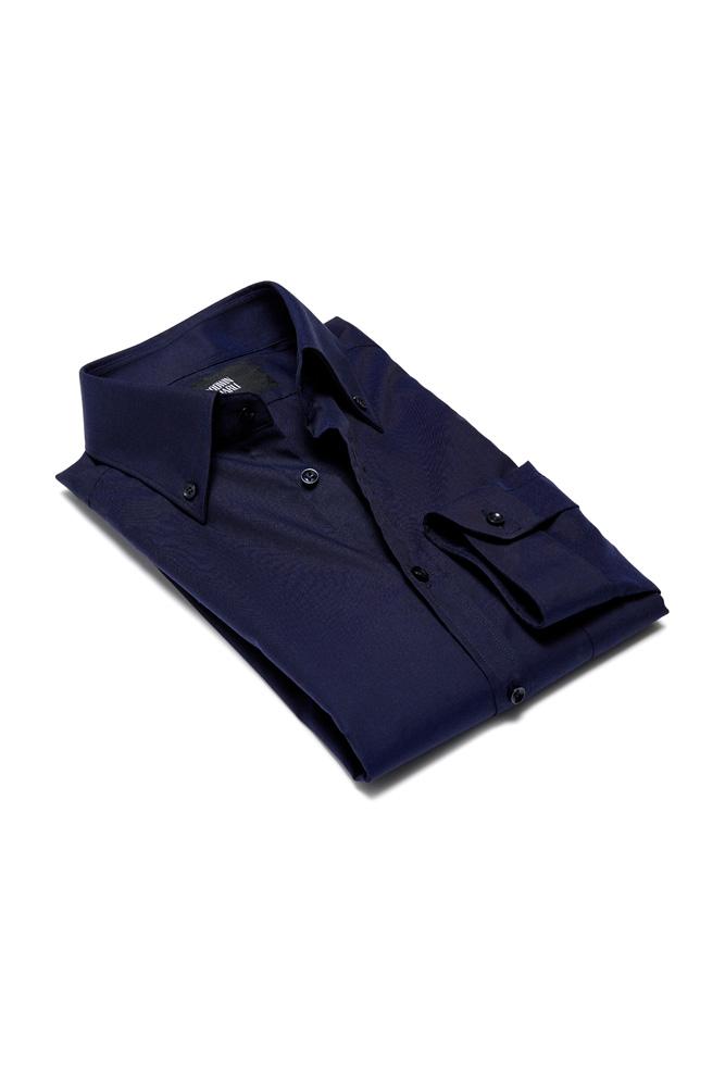 Karlis Navy Oxford Shirt for Men - Classic Button Down Dress Shirt for Business & Casual Wear - Perfect for Office, Meetings & Smart Casual Outfits