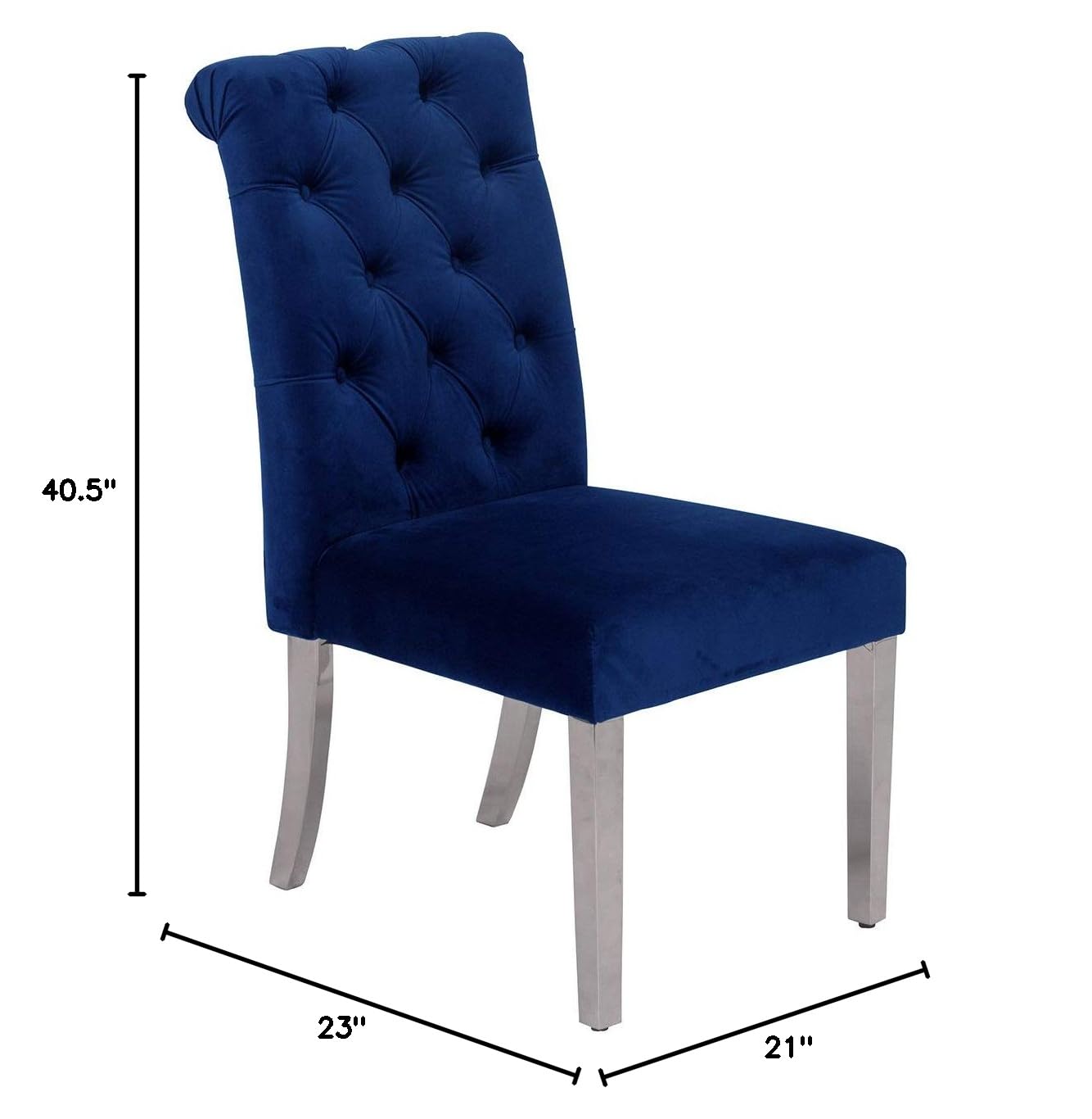 Premium Navy Blue Dining Chairs Set of 4 - High-Quality Modern Kitchen Chairs with Sturdy Metal Legs for Home, Restaurant & Office Use