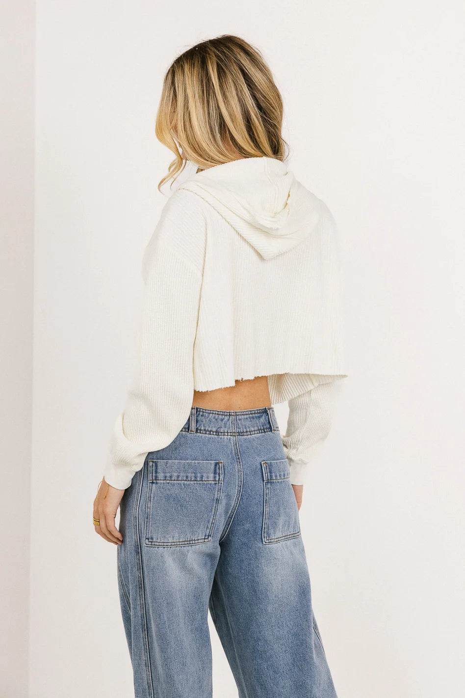 Anna Women's Cream Zip Up Hoodie - Cozy Casual Wear for Fall & Winter | Final Sale