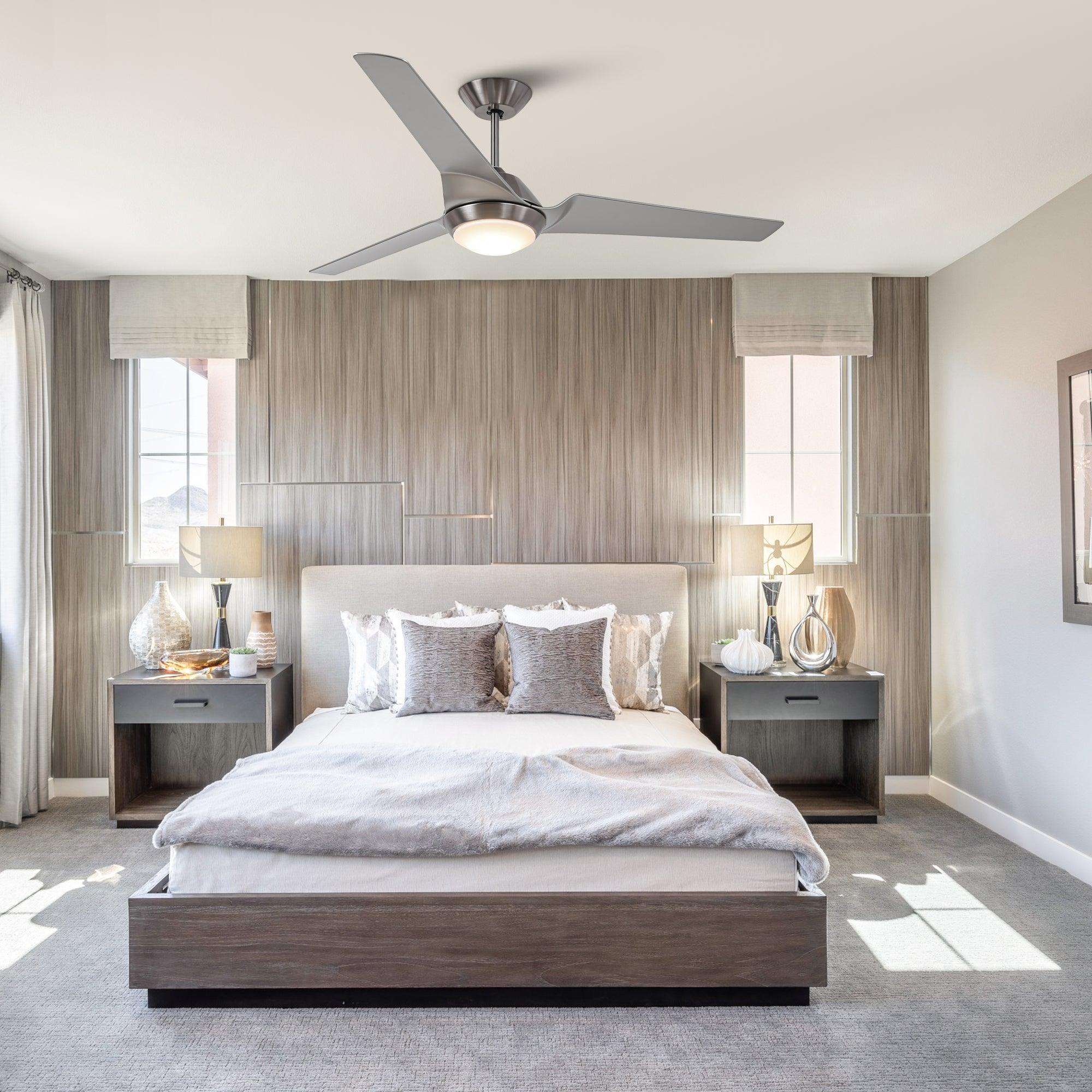 60 DC Motor 3 Blade Wall Mount Ceiling Fan with LED Light - Energy Efficient Quiet Operation for Bedroom, Living Room & Office