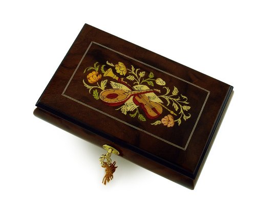 Handcrafted 36-Note Musical Jewelry Box with Floral Inlay - Plays Multiple Classic Songs Like 'Don't Cry for Me Argentina' - Perfect for Gift Giving, Music Lovers & Jewelry Storage