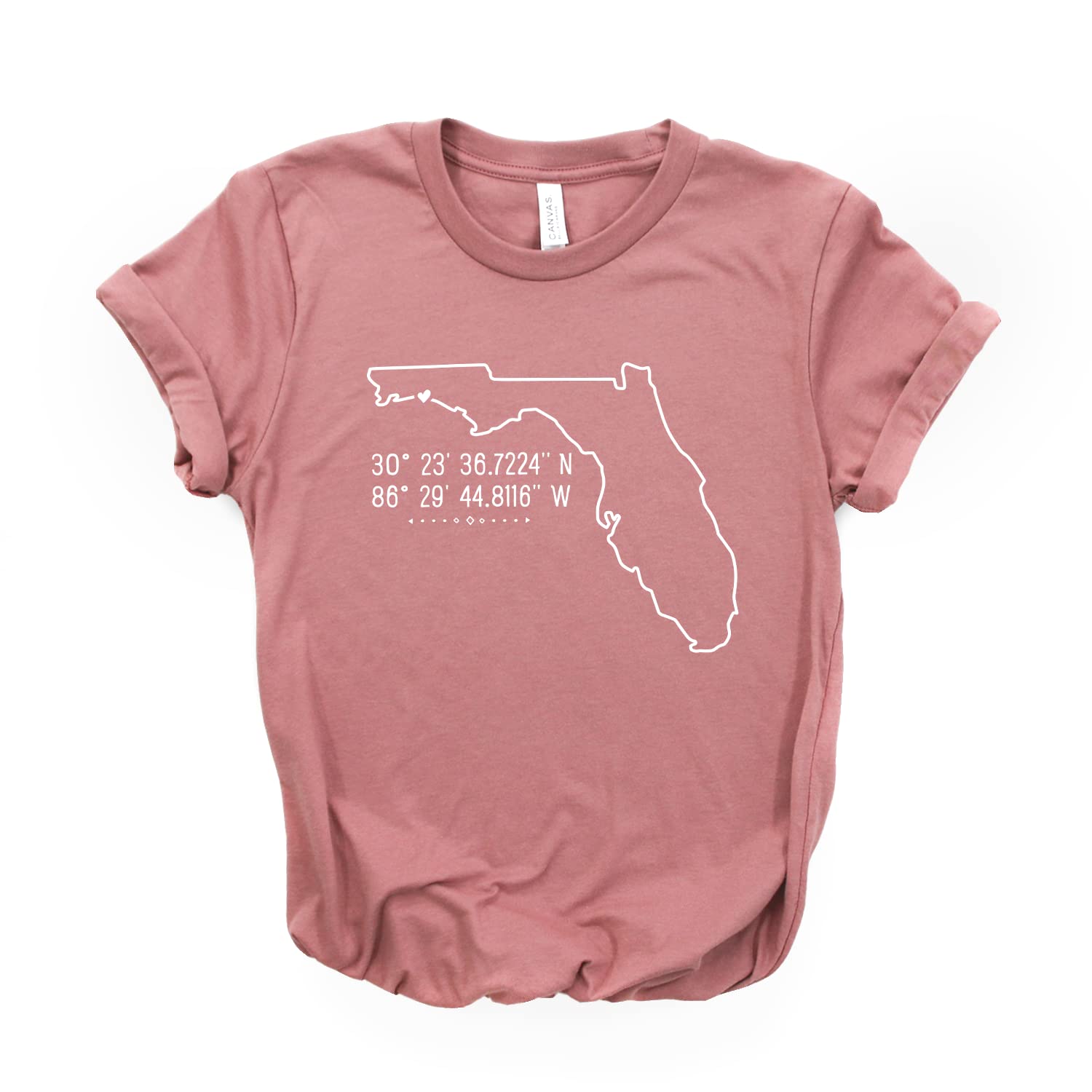 Florida Gifts - Unisex Softstyle Florida Home T-Shirt with City Coordinates - Destin FL & More - Perfect for Beach Vacations, Souvenirs & Casual Wear