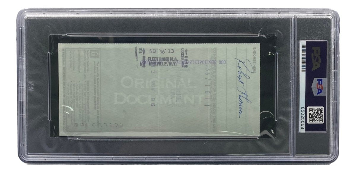 Bobby Thomson New York Giants Autographed Bank Check with PSA/DNA Certification 85025558 - Perfect for Sports Memorabilia Collectors and Baseball Fans