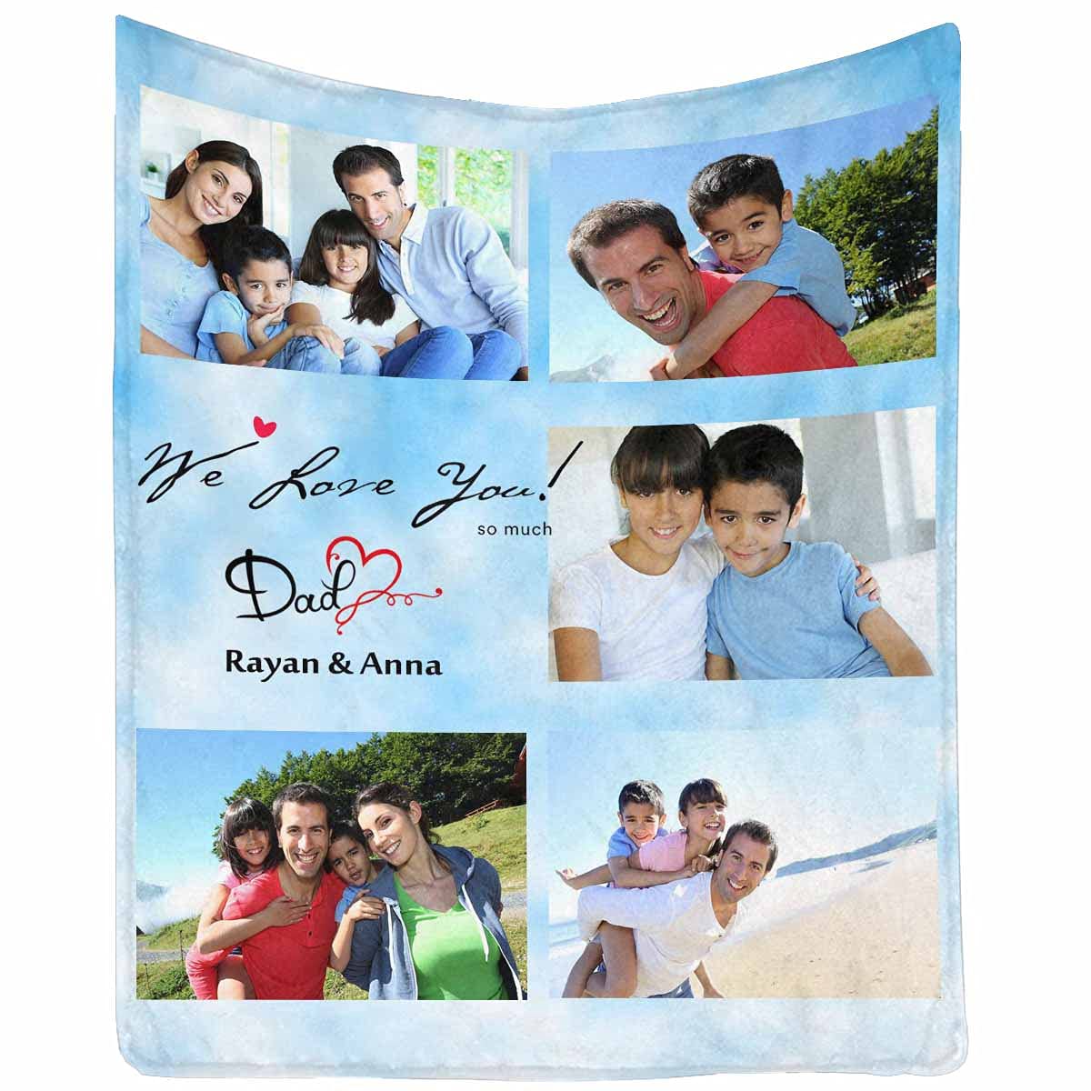 **Personalized Photo Blanket for Dad - Custom Father's Day Gift with Picture - 40