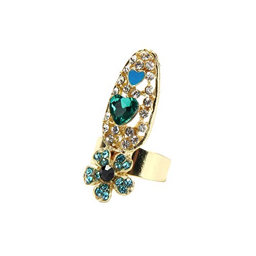 Elegant Crystal Bowknot Nail Rings - Women's Fashion Flower Charm Crown Finger Nail Jewelry Decoration for Parties, Weddings, and Special Occasions