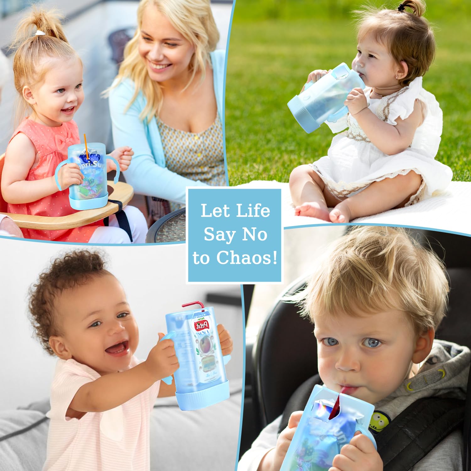 **MOMUSE Dual-Lid Squeeze Pouch Holder for Baby Food & Drink Pouches – Large Capacity, Anti-Spill Design – Perfect for Self-Feeding, Travel & On-the-Go Meals – Lightweight & Mess-Free**