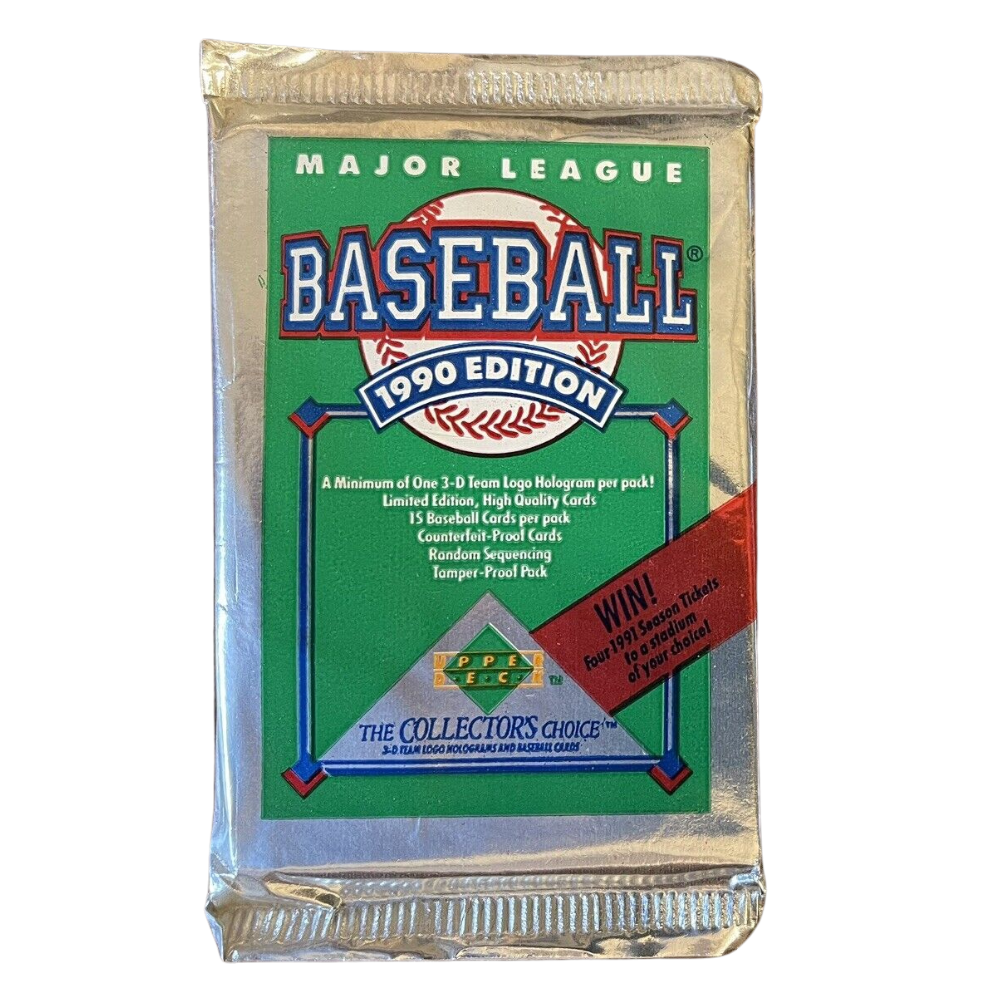 1990 Upper Deck Baseball Cards Low Number Unopened Pack - Vintage Collectible Sports Memorabilia for Trading, Display & Investment - Perfect for Baseball Fans, Card Collectors & Nostalgic Gift Giving
