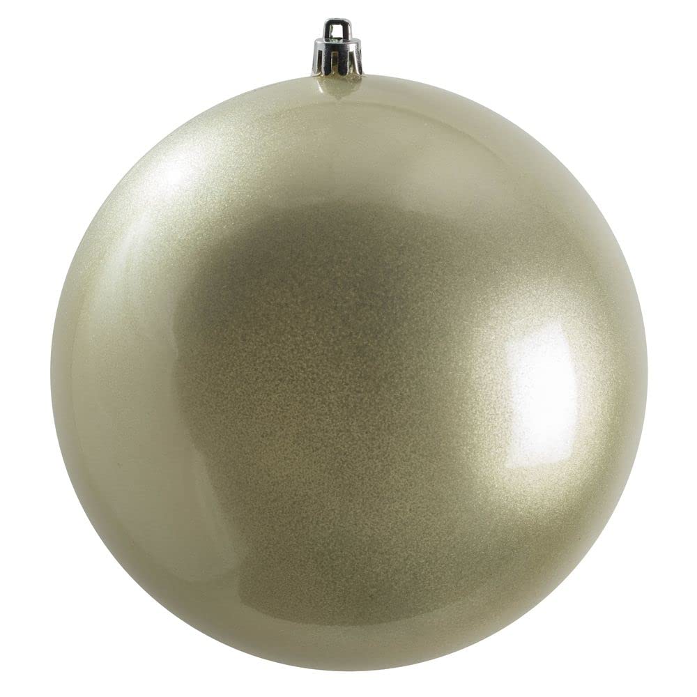 Vickerman 6-Inch Limestone Candy Ball with UV Drilled Holes - 4 Pack for Holiday Decorations, Christmas Tree Ornaments, and Party Centerpieces