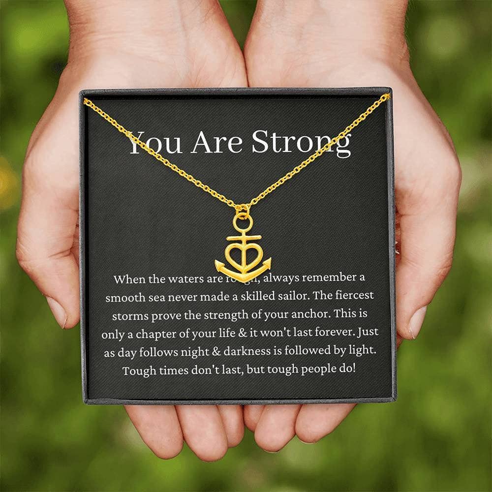 Personalized Heart Anchor Necklace - Inspirational Get Well Soon Gift for Anxiety, Breakup, Divorce & Encouragement | Thoughtful AA Recovery Present for Women & Men | Perfect for Daily Wear, Special Occasions & Emotional Support