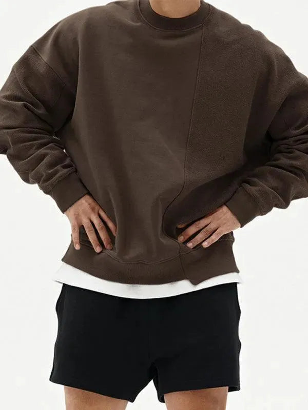 Premium Solid Crew Neck Men's Sweatshirt - Soft Cotton Pullover for Casual Wear, Gym & Outdoor Activities