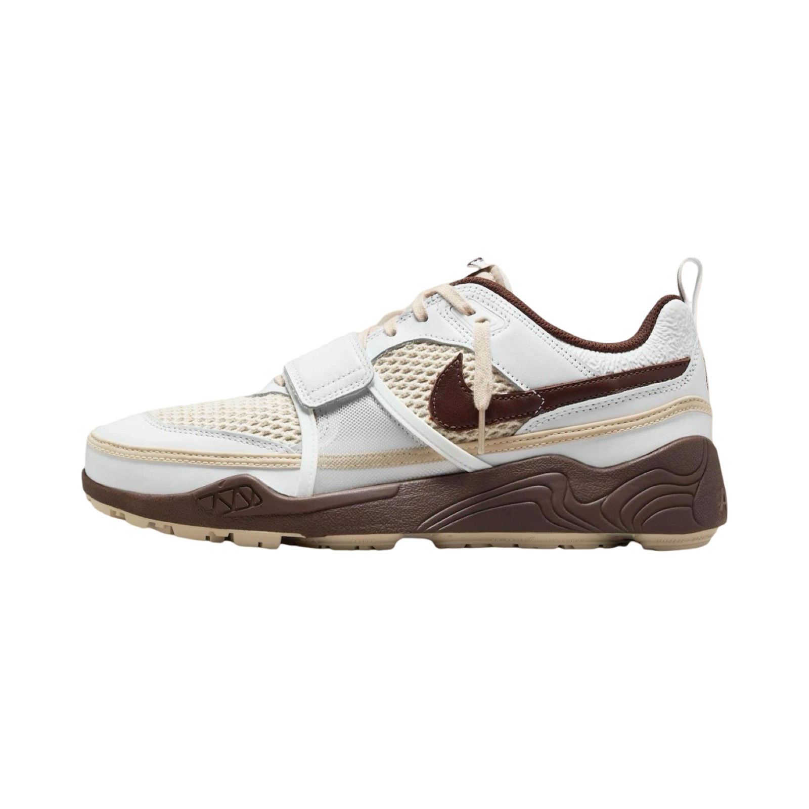 Nike x Travis Scott Zoom Field Jaxx Sneakers - White & Light Chocolate Colorway | Limited Edition Collaboration Shoes for Streetwear & Casual Outfits