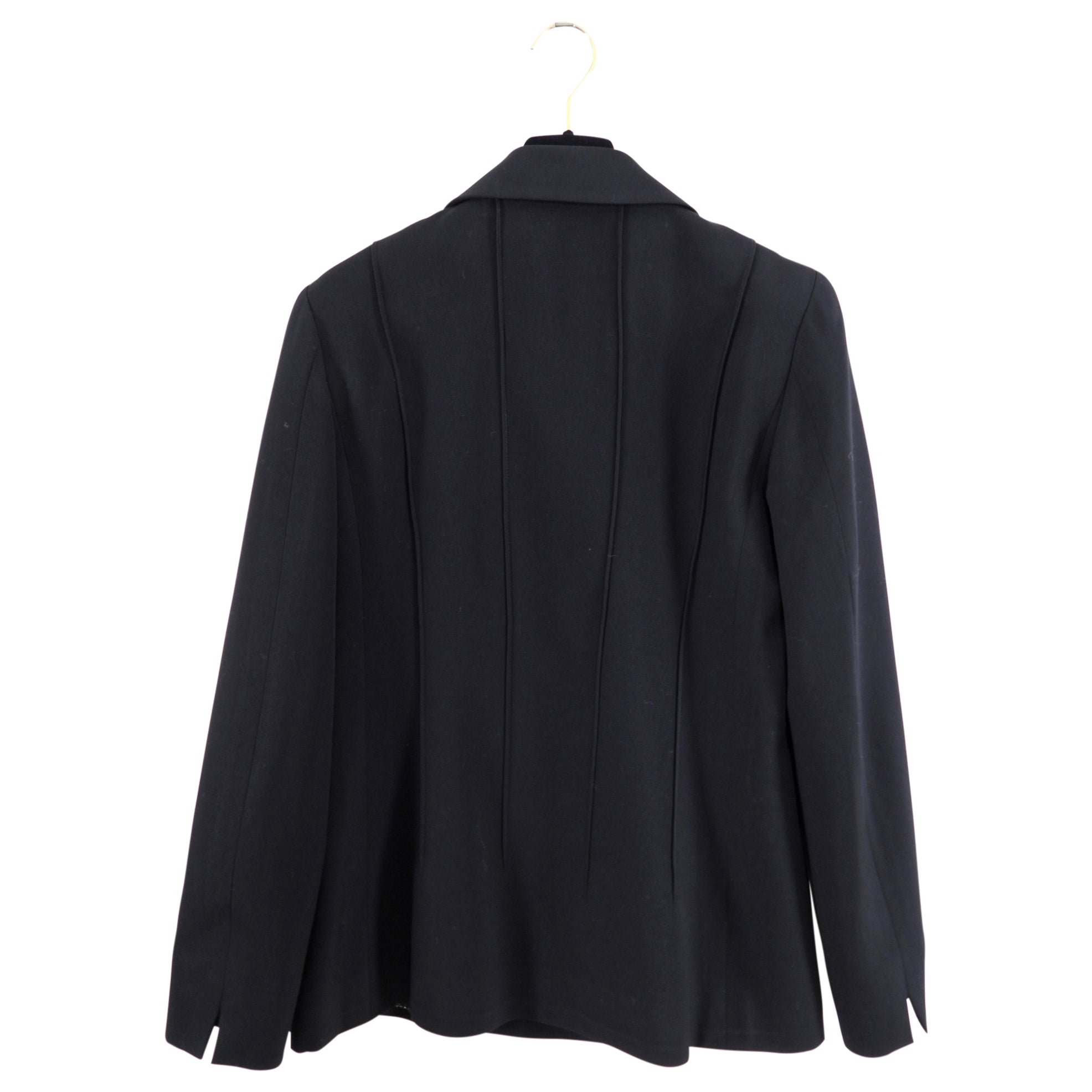Chanel Black Wool Jacket with Double Row CC Buttons - Women's Classic Tweed Coat for Fall & Winter | Office Wear, Date Night & Special Occasions