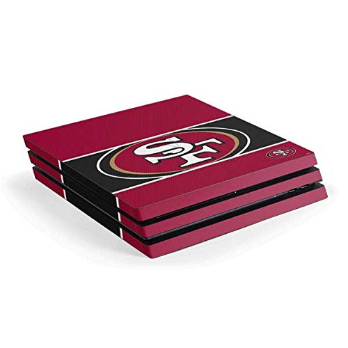 Official NFL San Francisco 49ers Zone Block Gaming Skin Decal for PS4 Pro Console - Custom Protective Vinyl Cover - Perfect for Gamers & Football Fans Decor
