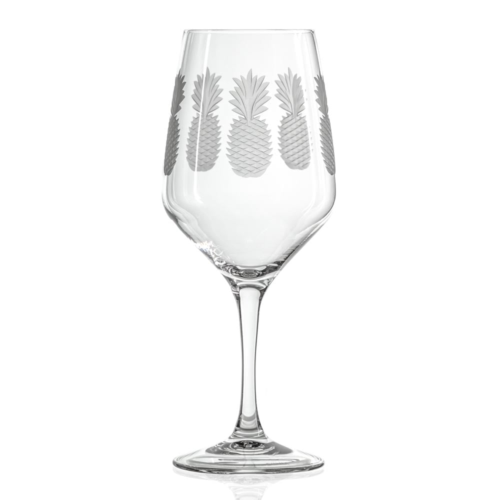 Premium 19.5oz All-Purpose Wine Glasses Set of 12 - Perfect for Parties, Weddings & Home Entertaining - Durable Fresh Pineapple Design Stemware for Red Wine, White Wine & Cocktails