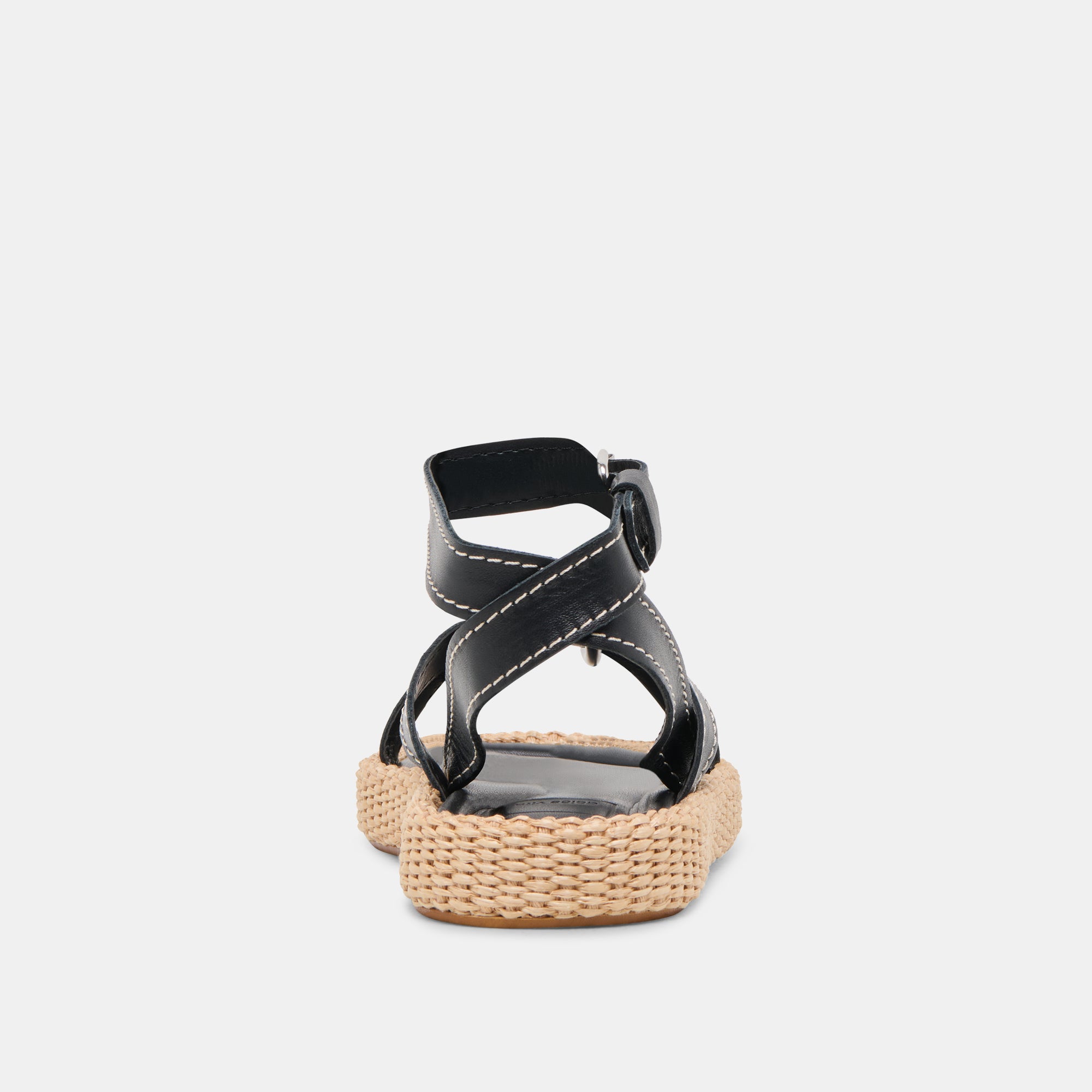 ROXIE Women's Black Leather Sandals - Comfortable & Stylish for Summer, Beach, and Casual Outings