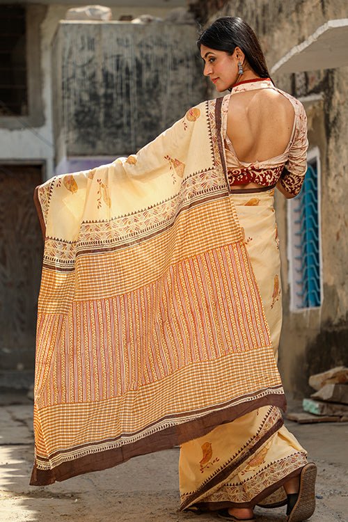 Handblock Printed Mul Cotton Saree – Traditional Indian Saree for Women | Perfect for Weddings, Festivals & Cultural Events