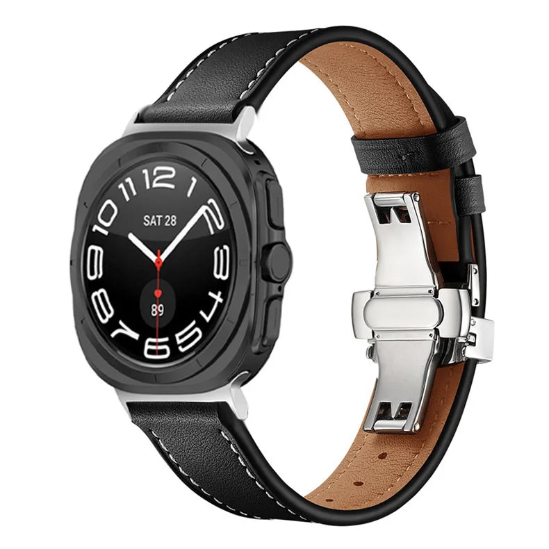 Premium Genuine Leather Bands for Samsung Galaxy Watch Ultra - Stylish, Durable & Comfortable Replacement Straps for Work, Gym & Everyday Wear
