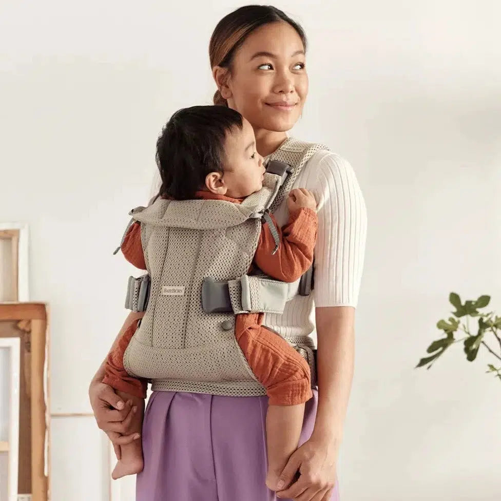 Baby Bjorn Baby Carrier One Air - Grey Beige | Ergonomic & Breathable Infant Carrier for Newborns to Toddlers | Perfect for Hiking, Travel & Everyday Use