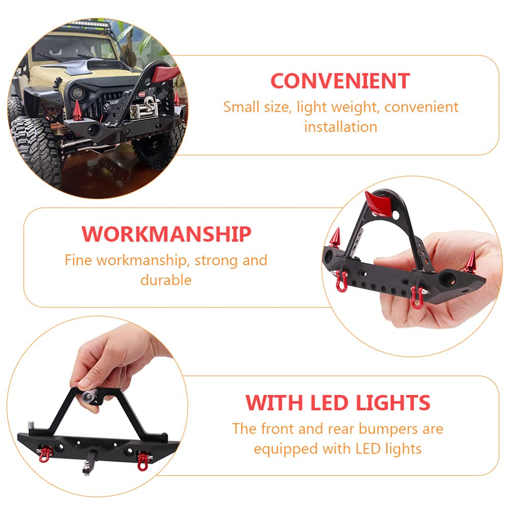 Universal CNC Metal Front & Rear Bumper for RC Cars - Durable Remote Control Car Accessory for Off-Road Racing, Crawling & Bashing - 1 Set Beam Bumper with Enhanced Protection