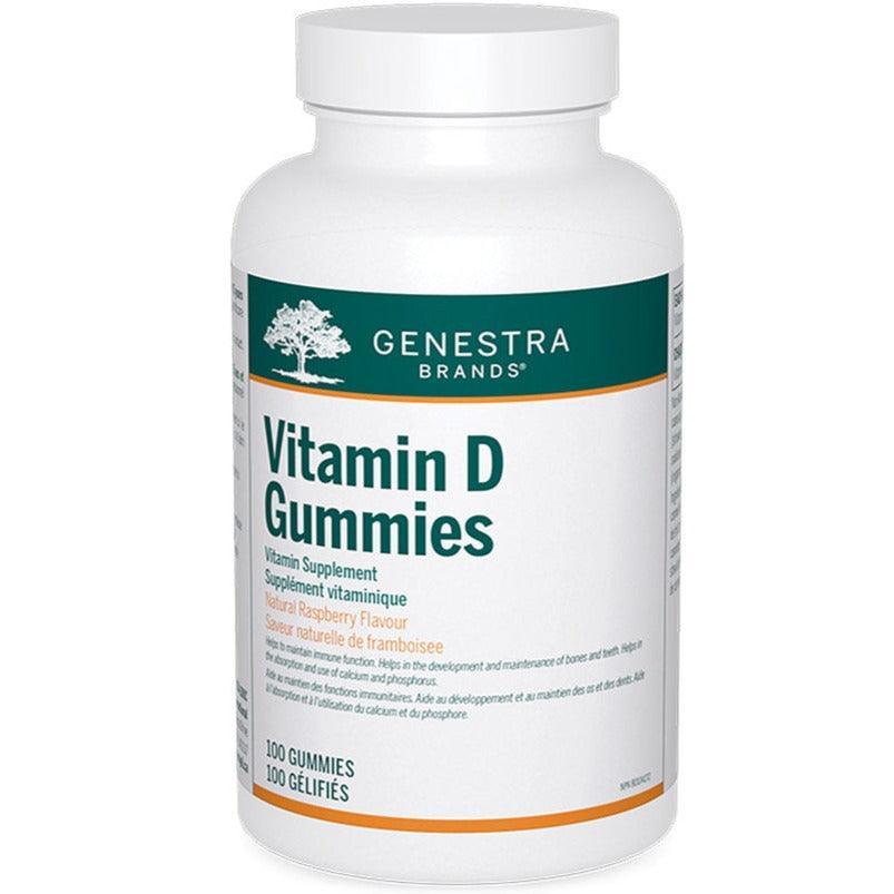 Genestra Vitamin D3 Gummies for Adults & Kids - Raspberry Flavor, 100 Count | Supports Immune System & Bone Health | Perfect for Daily Supplement & On-the-Go Nutrition