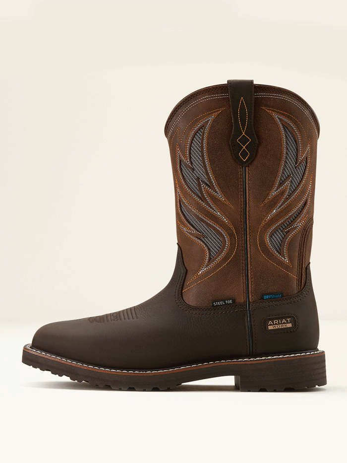Ariat Men's Activator VentTEK Waterproof Steel Toe Work Boots - Dark Brown | Durable Safety Shoes for Construction, Outdoor & Heavy Duty Work