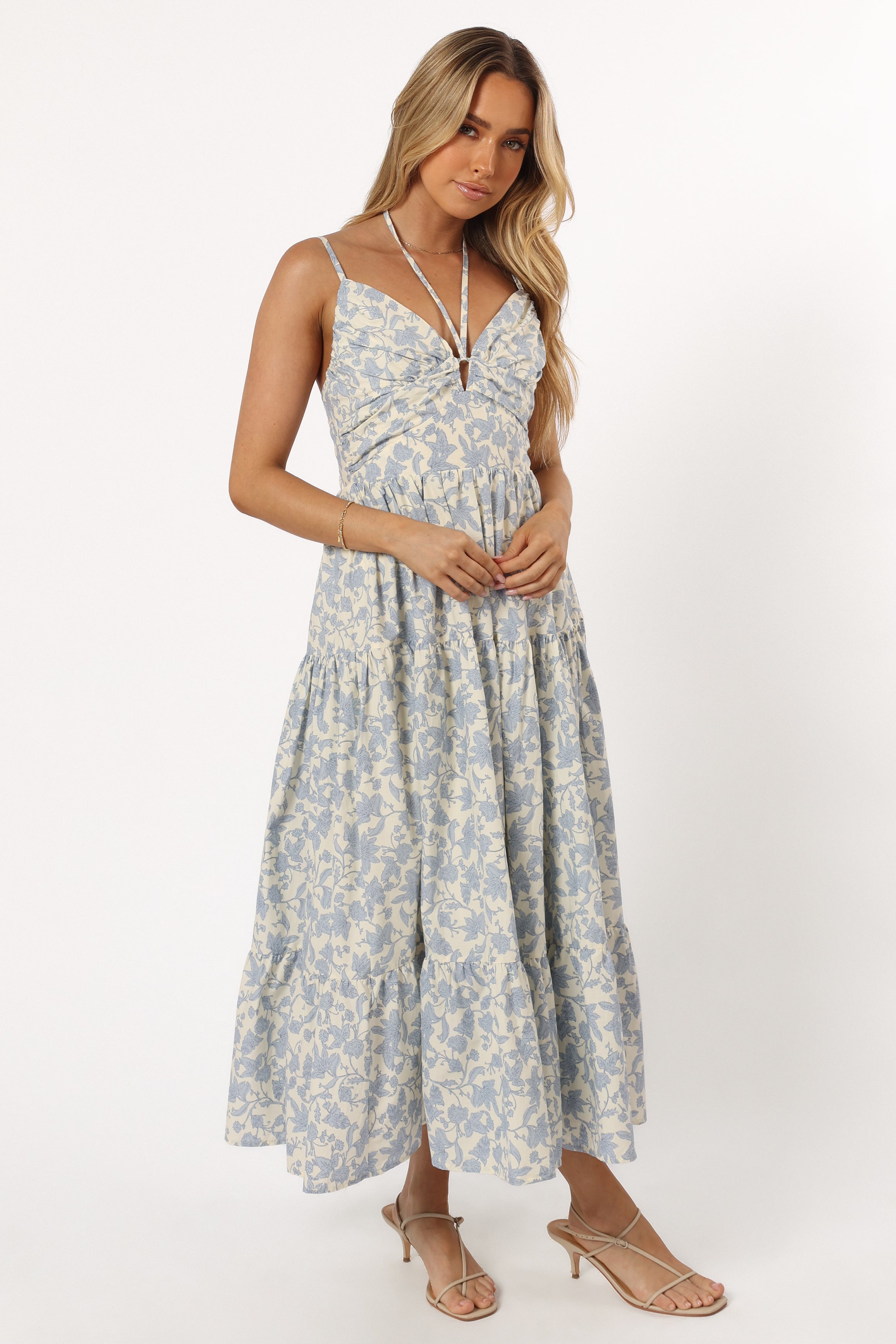 Indy Midi Dress in Blue | Flowy Casual & Formal Summer Dress for Women | Perfect for Beach Vacations, Date Nights & Office Wear