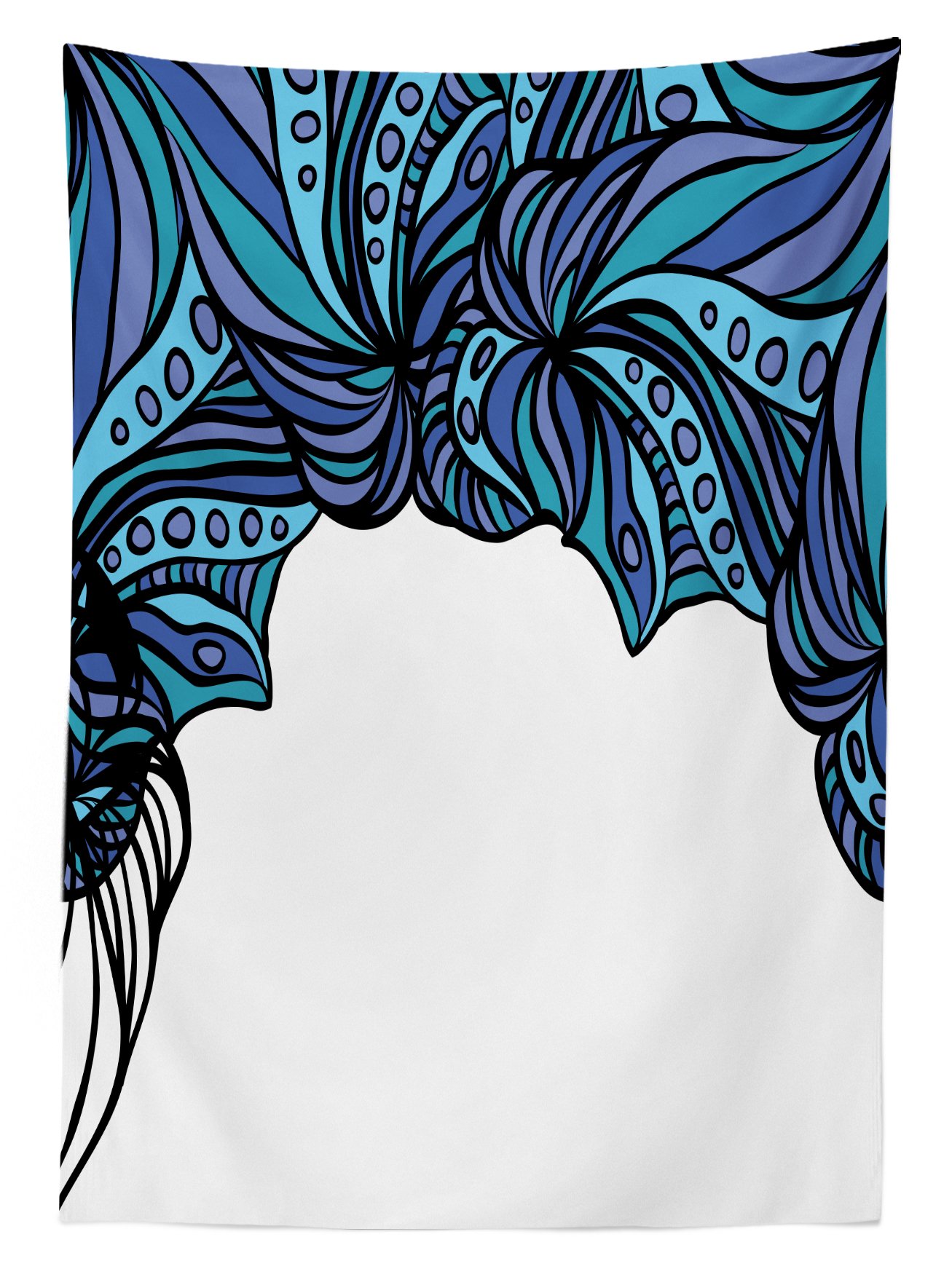 Ambesonne Octopus Tablecloth - Abstract Tentacle Design with Intertwined Marine Pattern, 52
