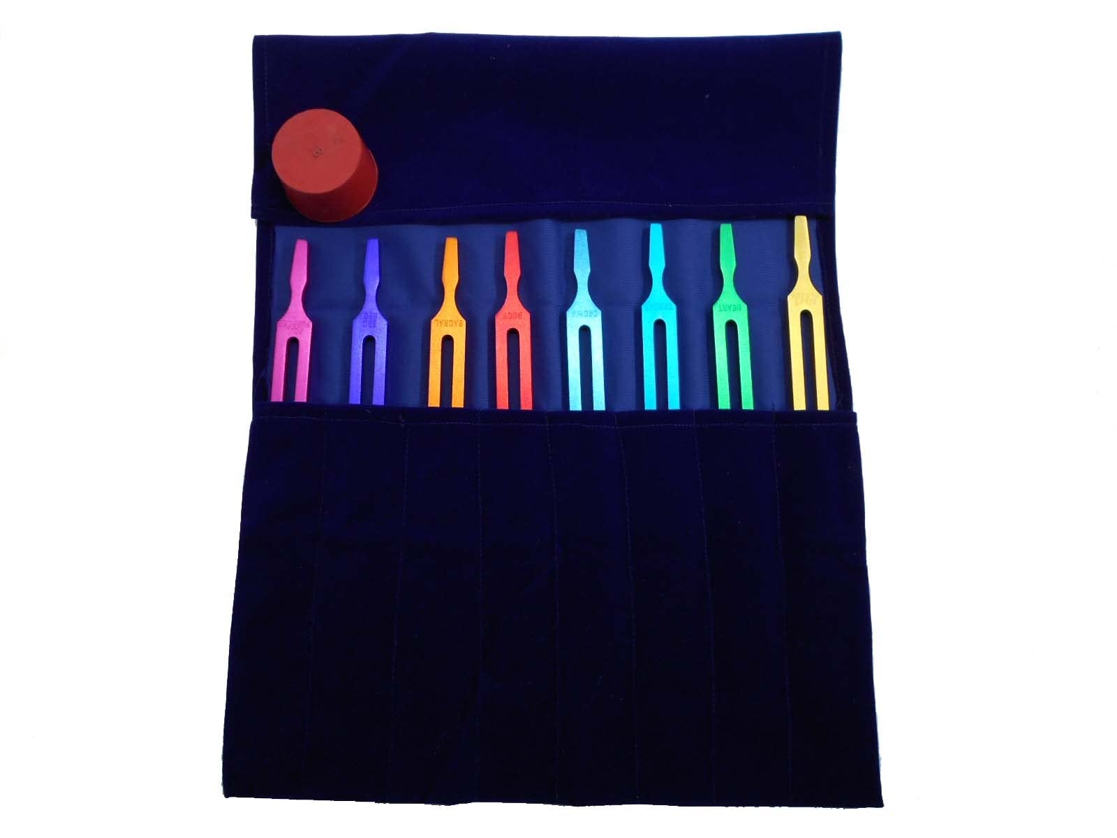 8 Chakra Sound Healing Tuning Fork Set with Engraved Chakras & Hz Frequencies - Meditation, Yoga & Energy Balancing Tool for Spiritual Healing & Chakra Activation
