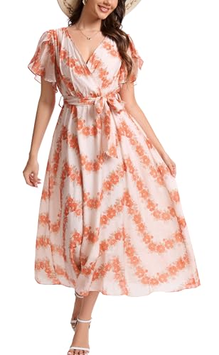 Orange/Beige Floral