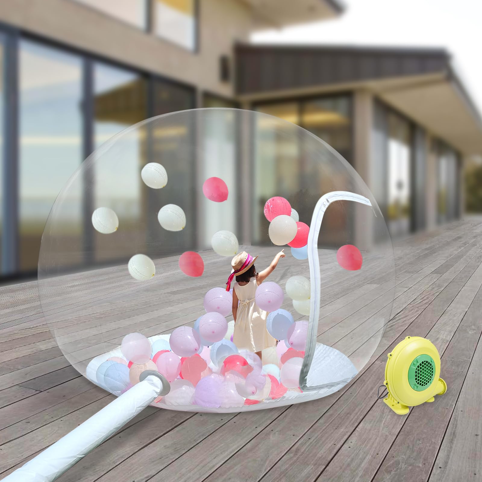 Inflatable Bubble Tent with UL Blower - Large Commercial Weatherproof Pod for Kids Parties, Home Events, Malls & Parks - Clear Balloon Tent for Outdoor Exhibitions & Festivals