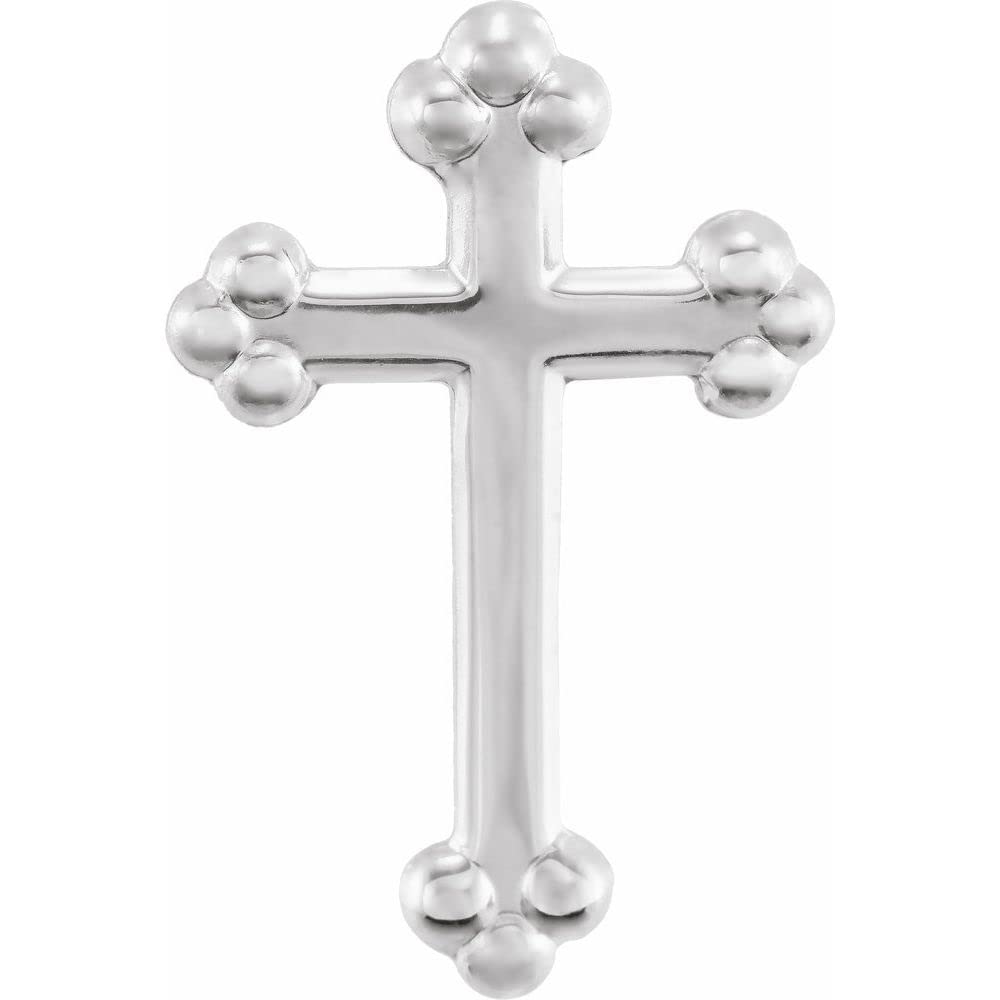 14K White Gold Cross Lapel Pin - Elegant Fine Jewelry for Women, Perfect Gift for Her - Ideal for Weddings, Church Events & Special Occasions