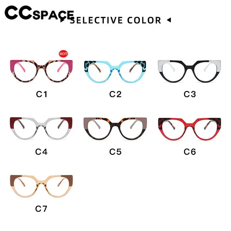 CCspace Women's Full Rim Cat Eye Reading Glasses R56954 - Stylish Blue Light Blocking Readers for Office, Reading & Computer Use