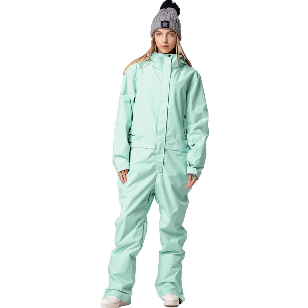 HOTIAN Women's Waterproof Ski Suit One Piece Jumpsuit - Winter Snowboard Overalls for Outdoor Snow Sports & Mountain Adventures
