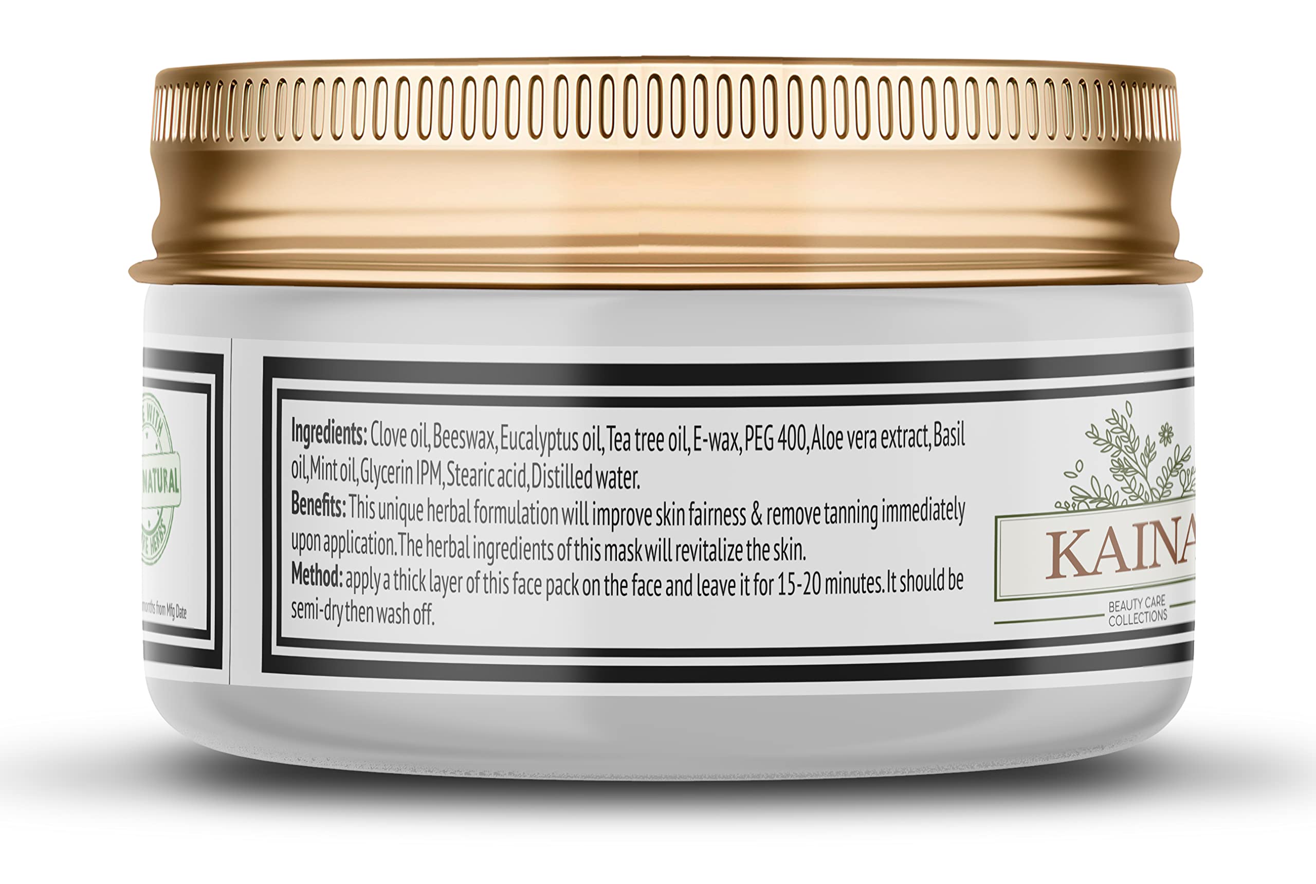 Kaina Beauty D Tan Face Pack - Instant Tan Removal, Skin Brightening & Lightening | 100% Organic Glow Booster with Sun Damage Protection (50g) - Perfect for Summer, Beach & Post-Sun Care