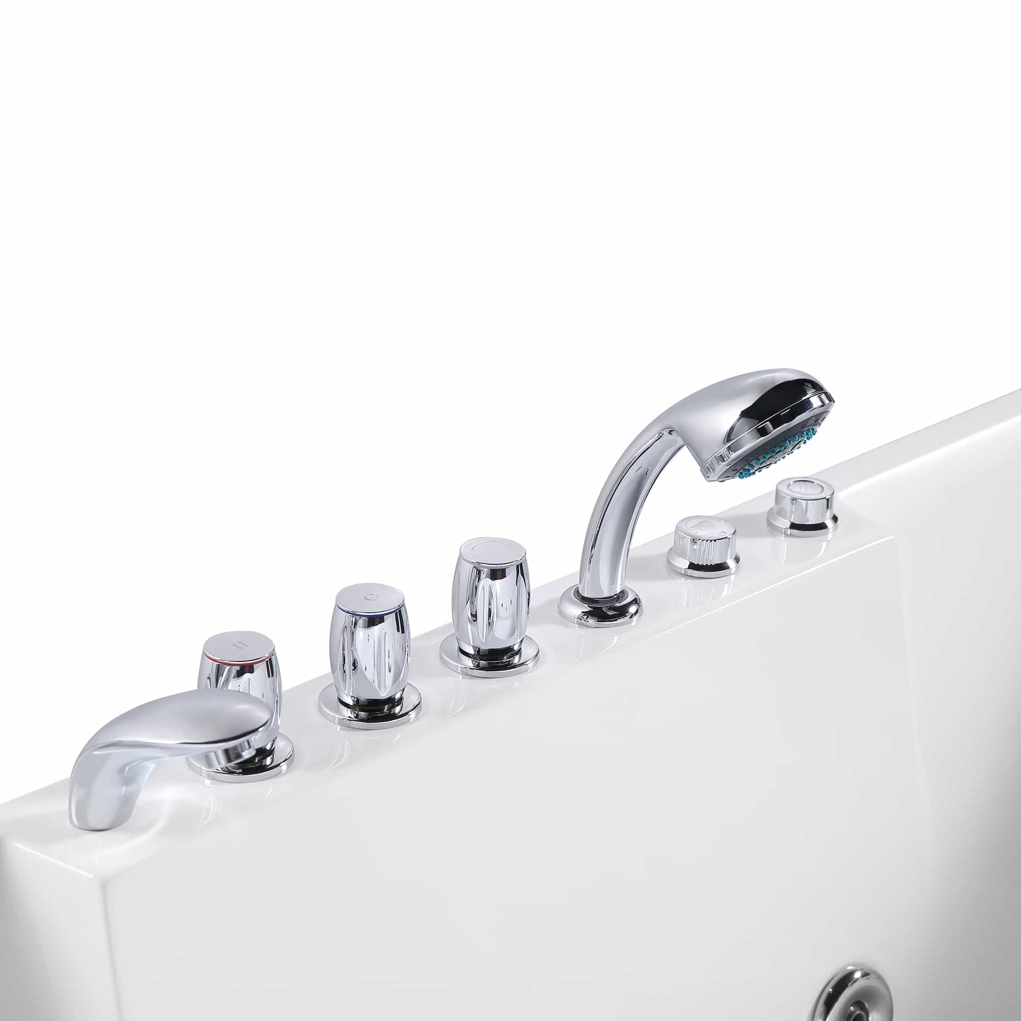 Empava 72-Inch Alcove Whirlpool Bathtub for 2 Persons with LED Lights | Left Drain Rectangular Design | Perfect for Master Bathroom & Spa Relaxation