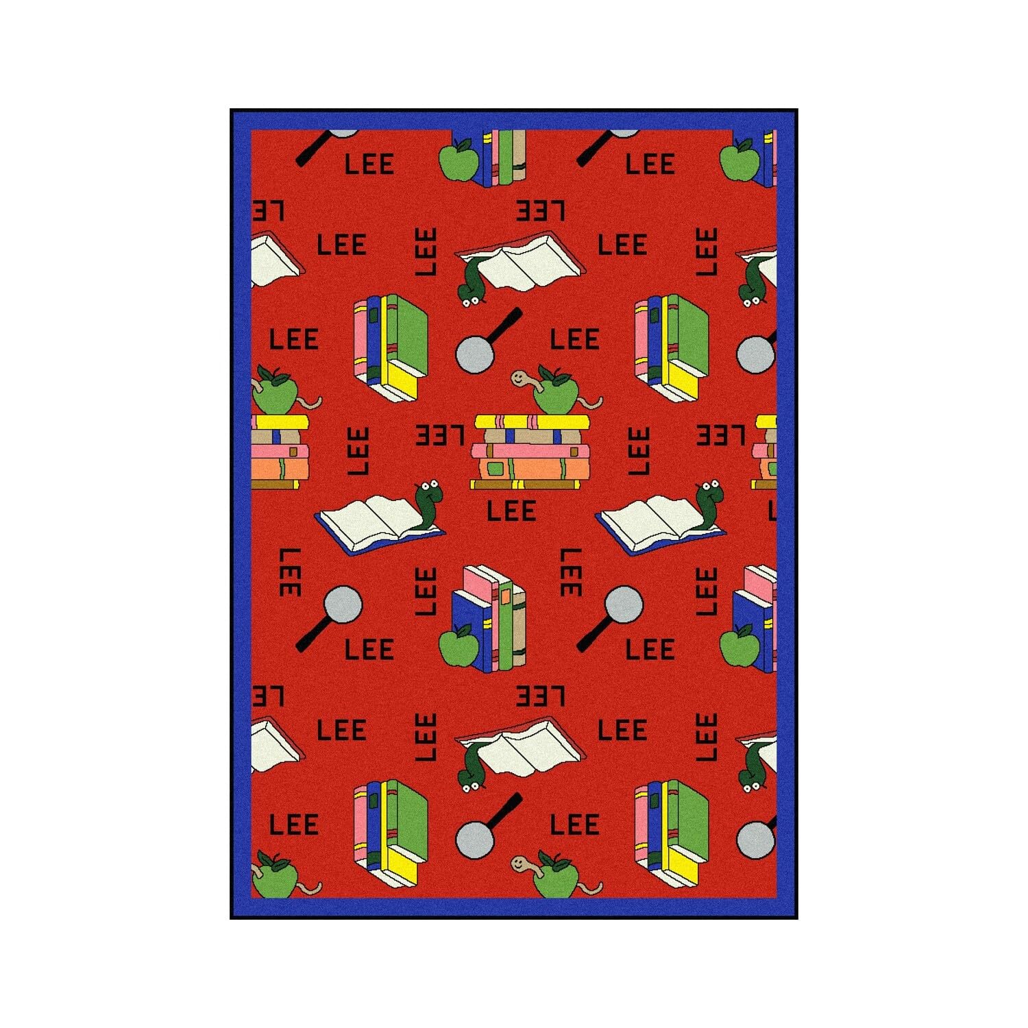 Joy Carpets Kid Essentials Language & Literacy Spanish Bookworm Rug - Red 3'10