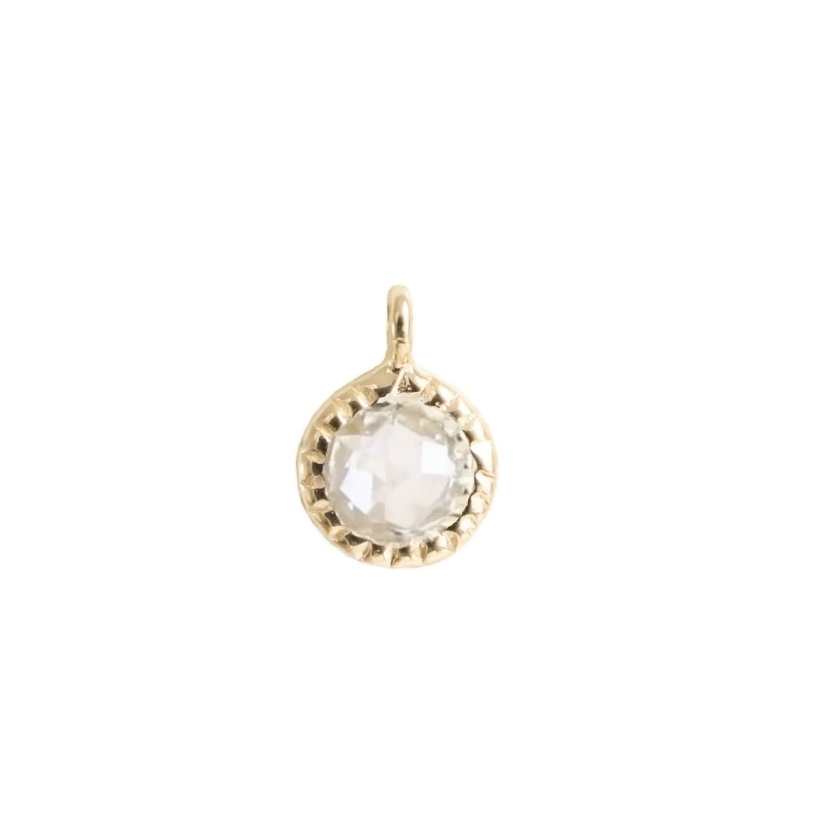 14K Solid Gold Legacy Namesake Charm with White Topaz - Elegant Personalized Jewelry for Birthdays, Anniversaries & Special Gifts