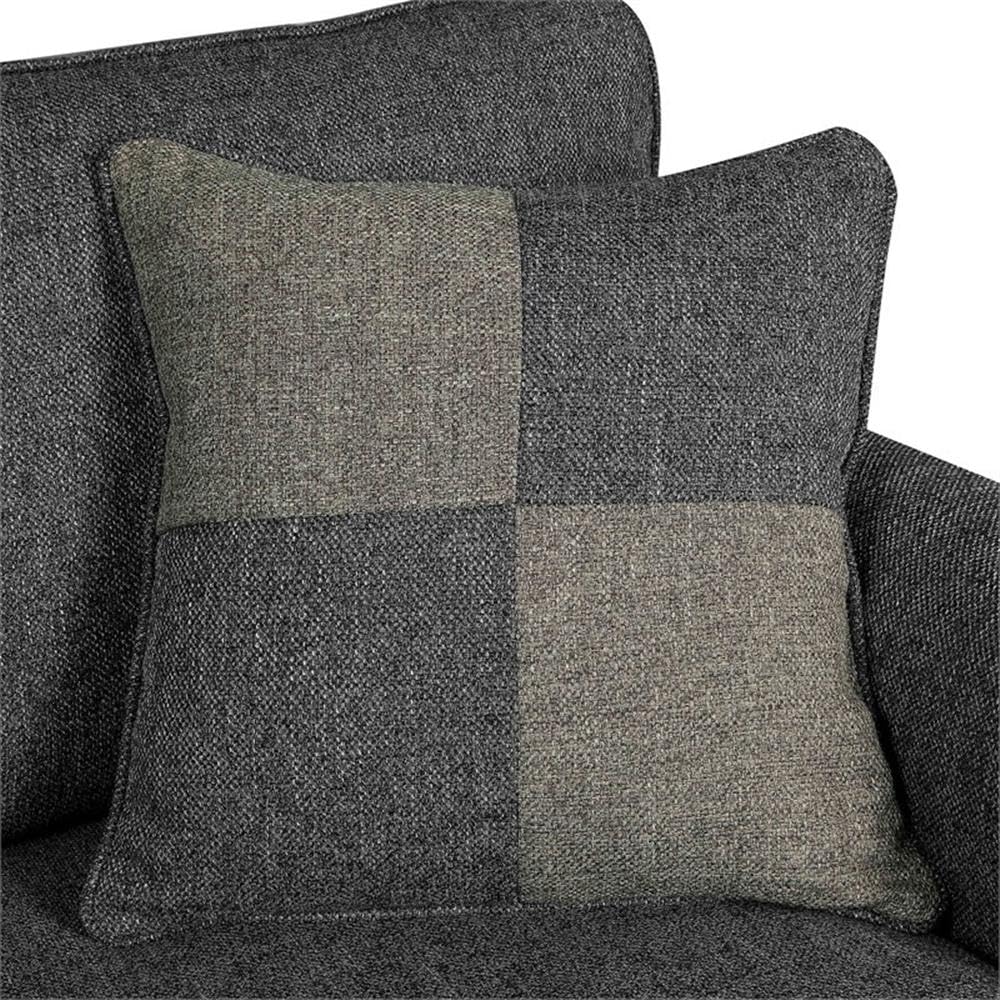 Furniture of America Adella Transitional Fabric Loveseat Sofa - Dark Gray Upholstered Small Couch for Living Room, Apartment & Office
