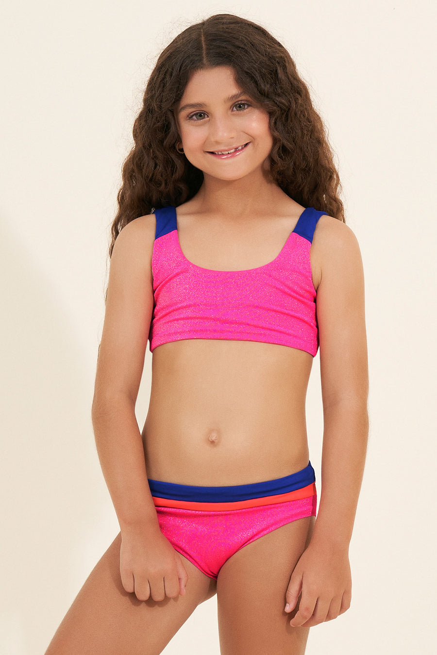 Maaji Fuchsia Iceland Girls' Swimsuit - Trendy One-Piece Bathing Suit for Teens & Kids, UV Protection Swimwear for Beach, Pool & Summer Vacations