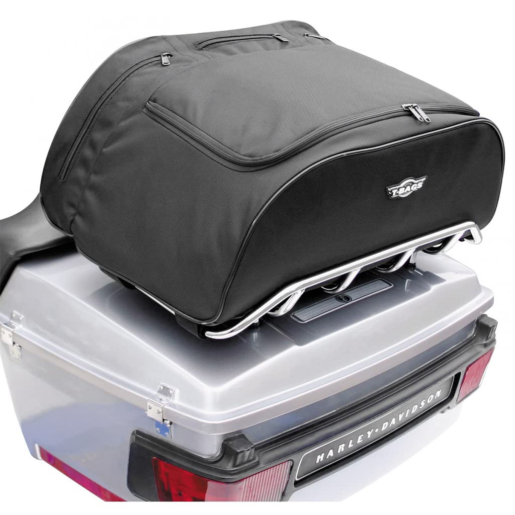Harley Hard Tour Pack Luggage Rack - Chrome Top Rack for Air Wing Tour Pack & Moto Onfire Hard Tour Pack Trunk - Motorcycle Suitcase Carrier for Travel & Road Trips