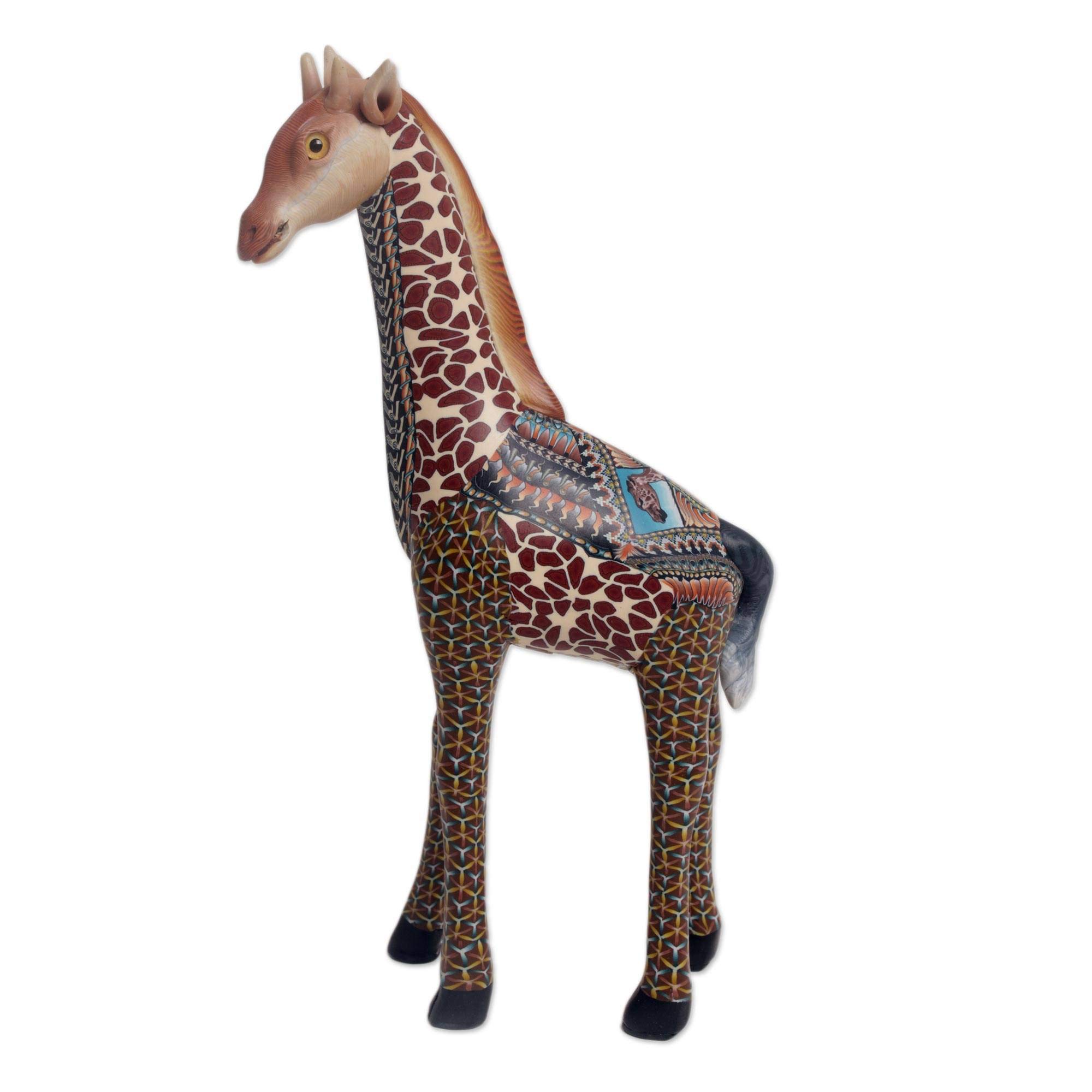 Handmade Multicolor Polymer Clay Giraffe Sculpture - Vibrant African Animal Statue for Home Decor, Gift & Safari Theme Party | NOVICA