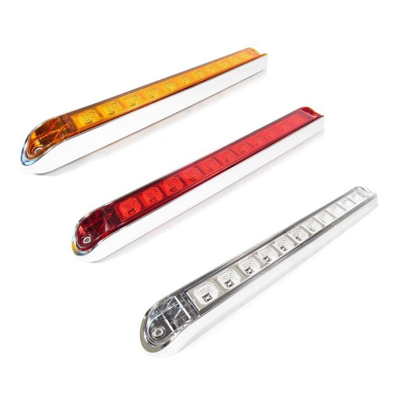 Fortpro 17 6/8 x 2 1/8 Inch LED Light Bar with 11 Bright LEDs & Chrome Bezel - Perfect for Off-Road Trucks, ATVs, and Marine Applications