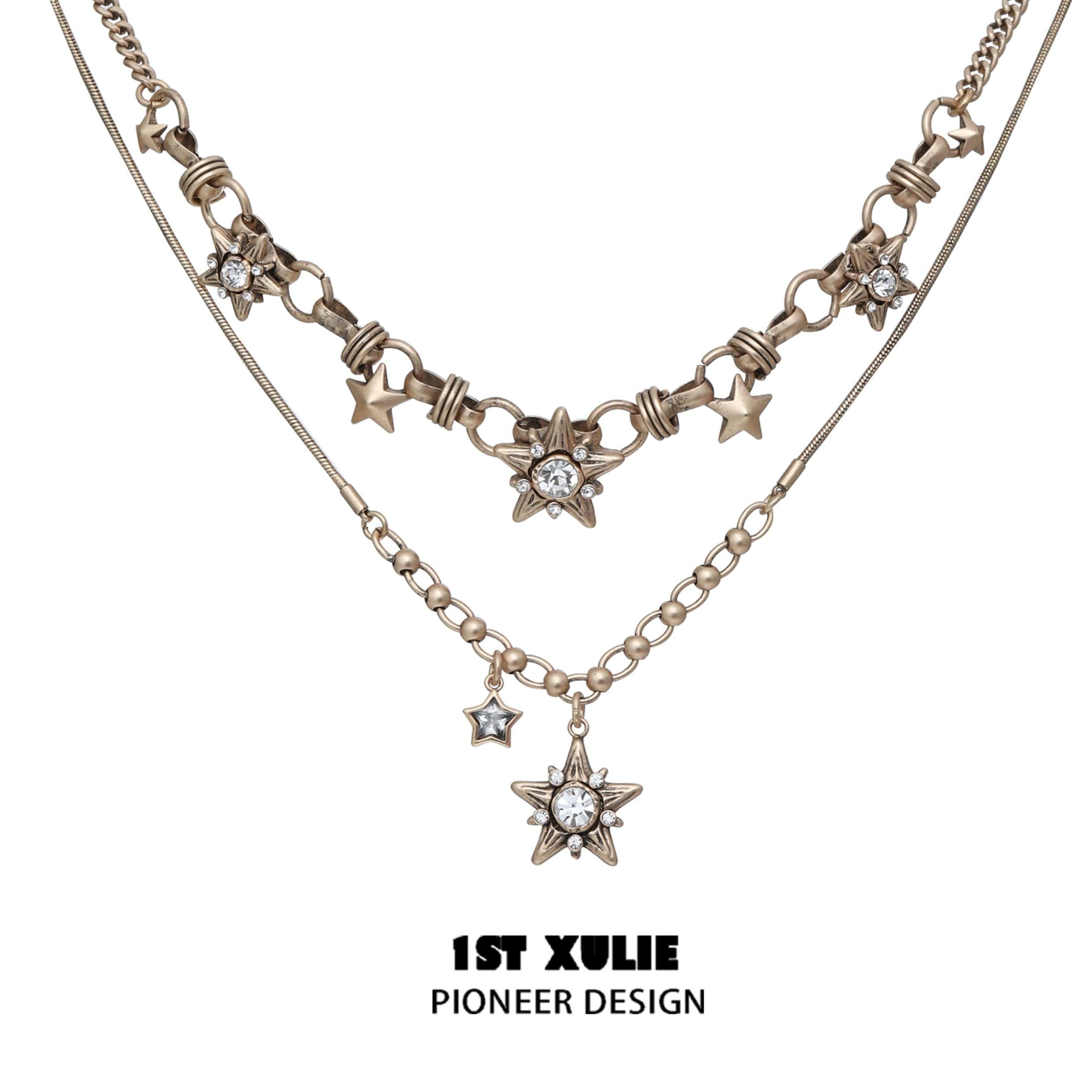 Vintage Copper Alloy Zirconia Necklace for Women - Renaissance Style Jewelry Gift for Anniversary, Party & Special Occasions