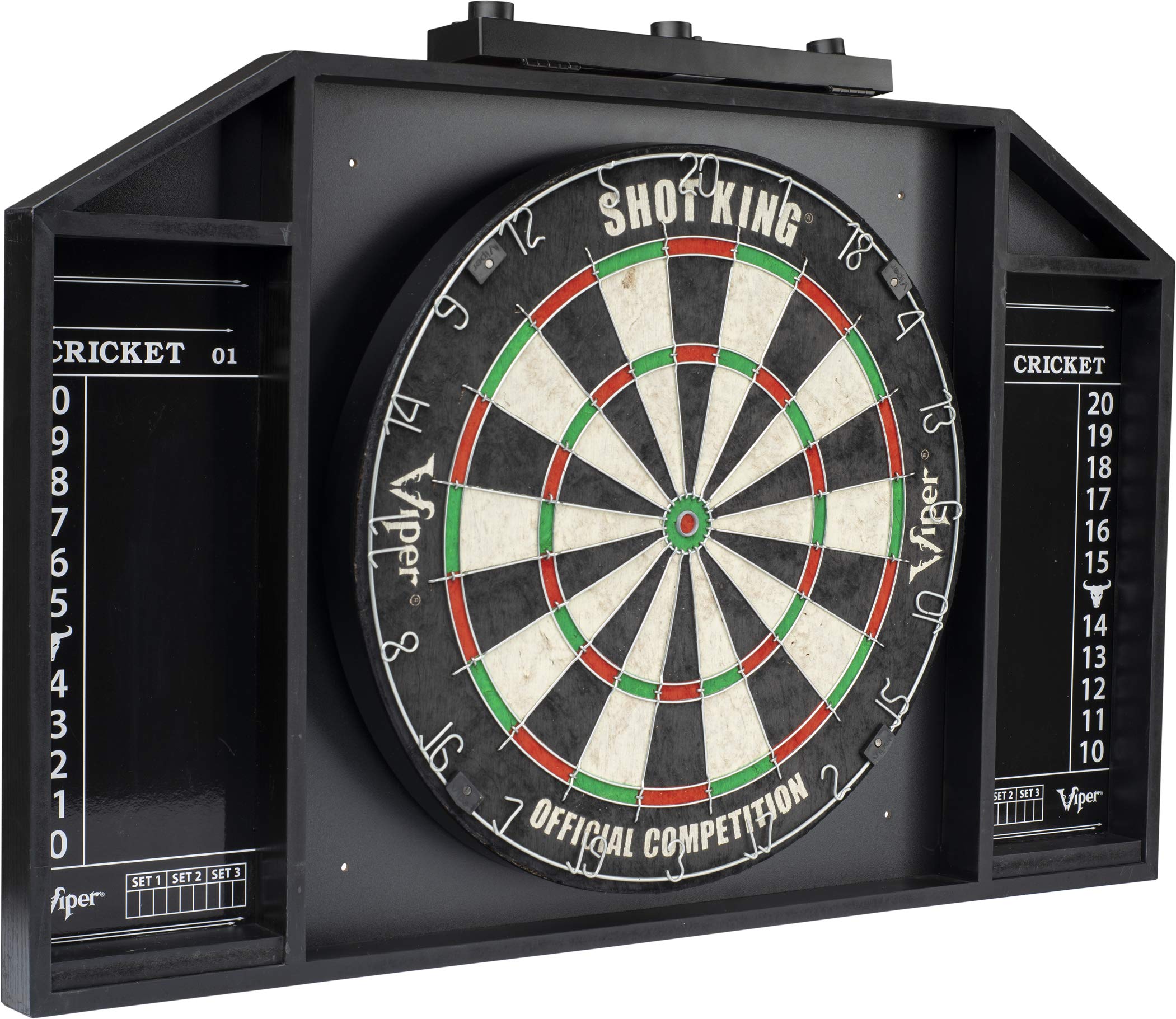 Resolute Dart Backboard - Shot King Viper V100 Standard Red Flights with Viperlock Shaft - Professional Dartboard Accessories for Home, Bar & Game Room